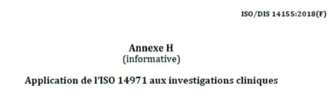 ISO 14155 annexe H