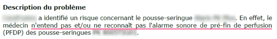 les alarmes doivent être percues par l'utilisateur por petre efficaces