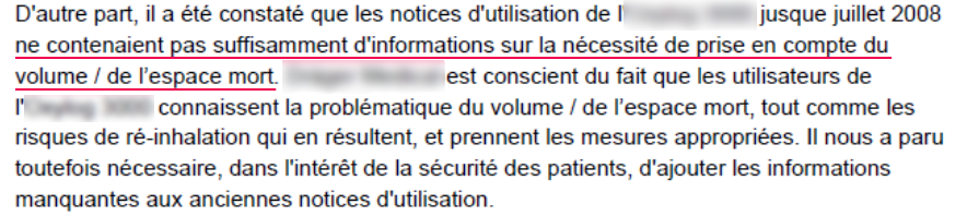 un manque d'informations fournies peut conduire à des dangers