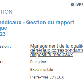 NF XP S99-223 gestion du rapport benefice risque dispositifs medicaux