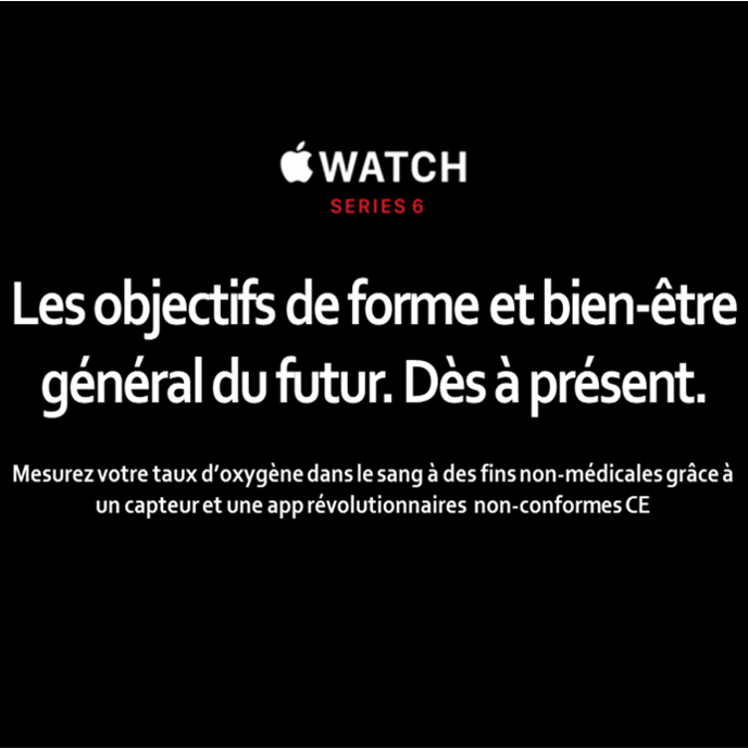 Apple watch 6 : Oxymètre