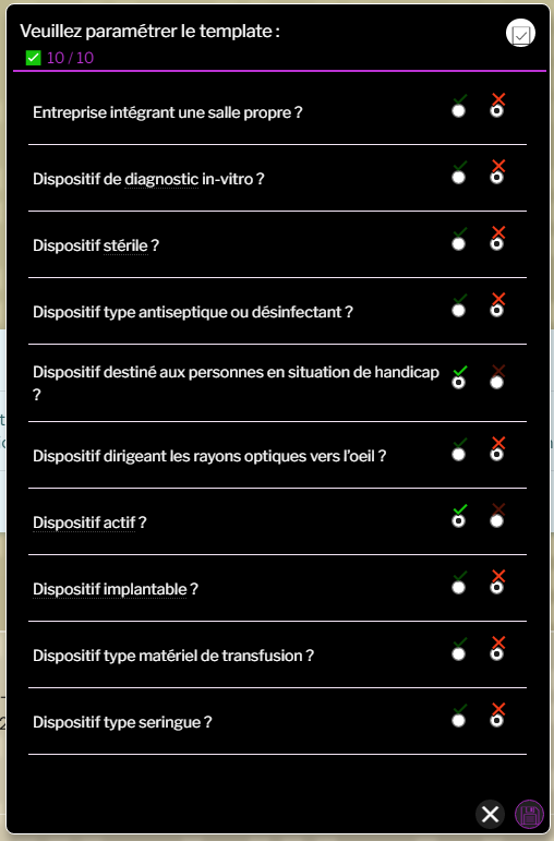 réglages