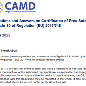 CAMD certificats de libre vente FAQ