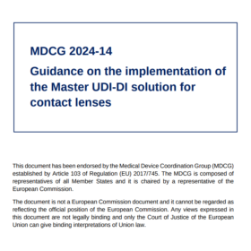 MDCG 2024-14 - UDI - Contact lenses