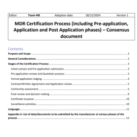 Team-NB - MDR certification process